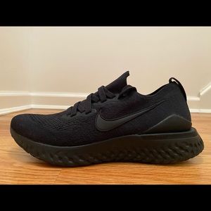 NEW Women's Nike Epic React Flyknit Triple Black
